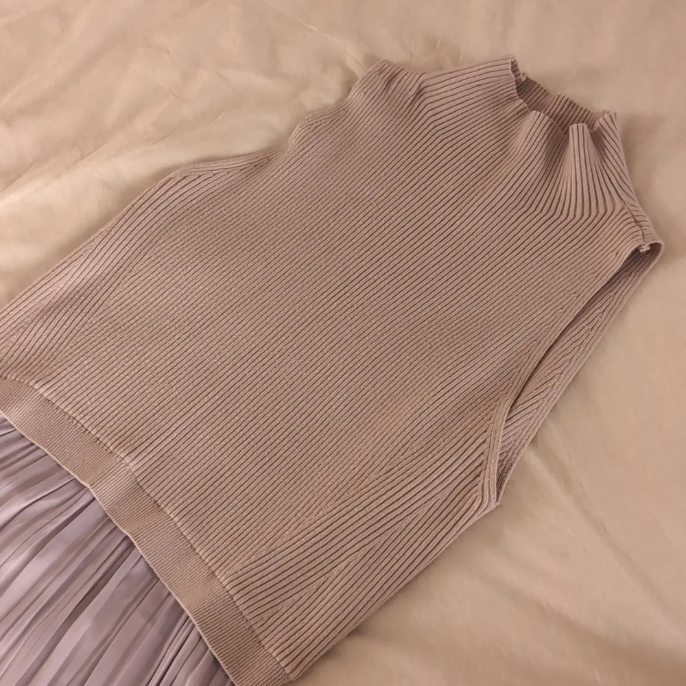 Anthropologie Large Sleeveless Twofer Dress Lavender Purple Pleated Long Spring - Picture 4 of 8